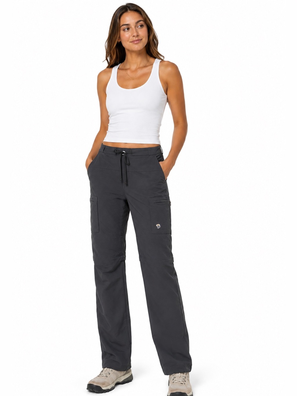 Mountain Hardwear Womens Size 4 Convertible Hiking Pants Gray Zip Off Trail